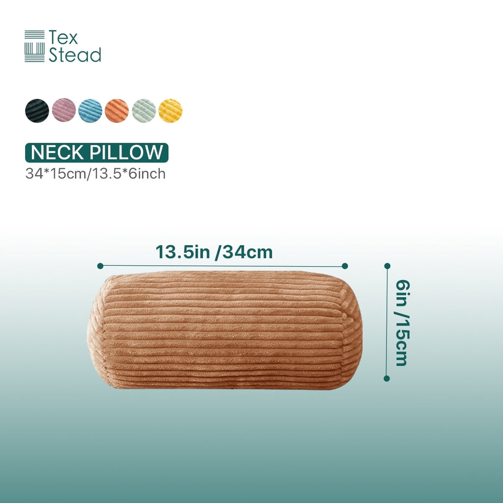 Fluffy Shredded Multifunctional Long Pillow- uitable for yoga,Lumbar and Neck Support Roll Pillow- Orange（6"x14") - Ergonomic Memory Foam Pillow for Neck Pain Support Detail