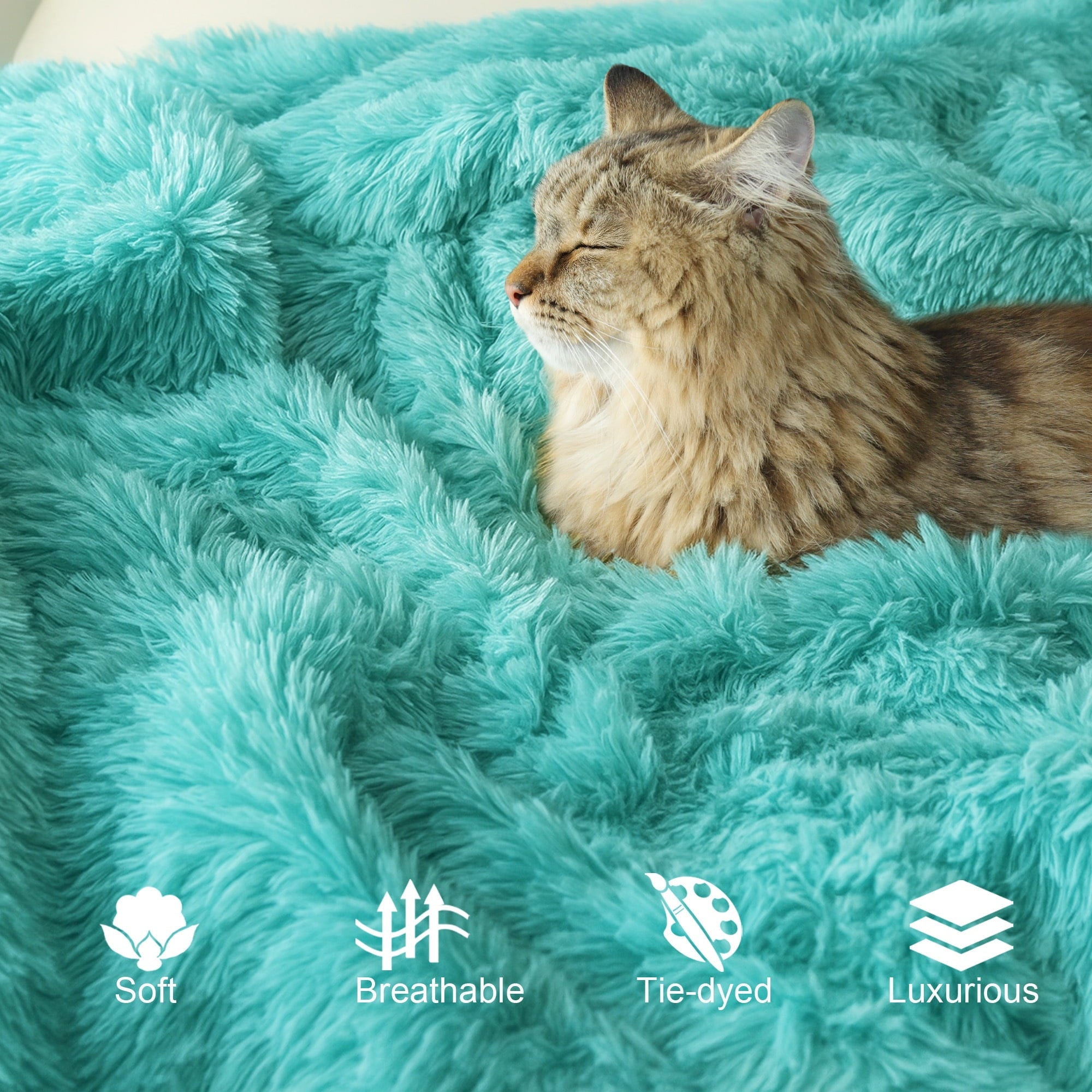 Lightweight Warm Fuzzy Faux Fur Throw Blanket, Reversible Shaggy Sherpa Fleece Blankets,Fluffy Plush Warm Throws for Couch, Bed, 50x60... - Super Soft Reversible Sherpa Flannel Blanket Detail