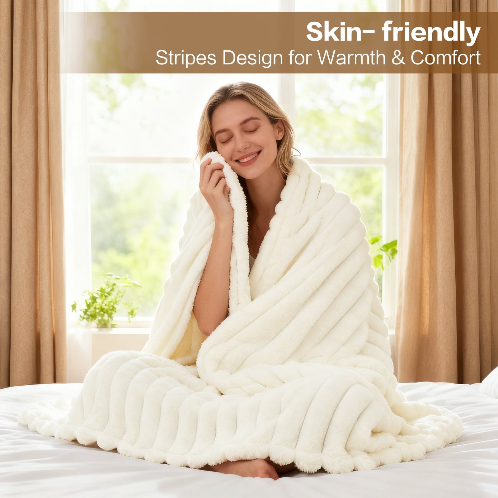 Cozy Fleece White Fleece Throw Blanket for Couch, Super Soft Cozy Blankets and Throws, Decorative Fleece Blankets for Women Men G... - Cozy Fleece Throw Blanket for Couch & Bed Detail