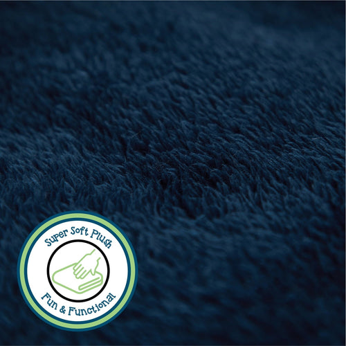 Cozy Fleece Soft, Navy Blue, Oversized, Fuzzy, Throw Blanket for Kids, 72 x 50 inches - Luxury Knitted Decorative Throw Blanket with Fringes Detail