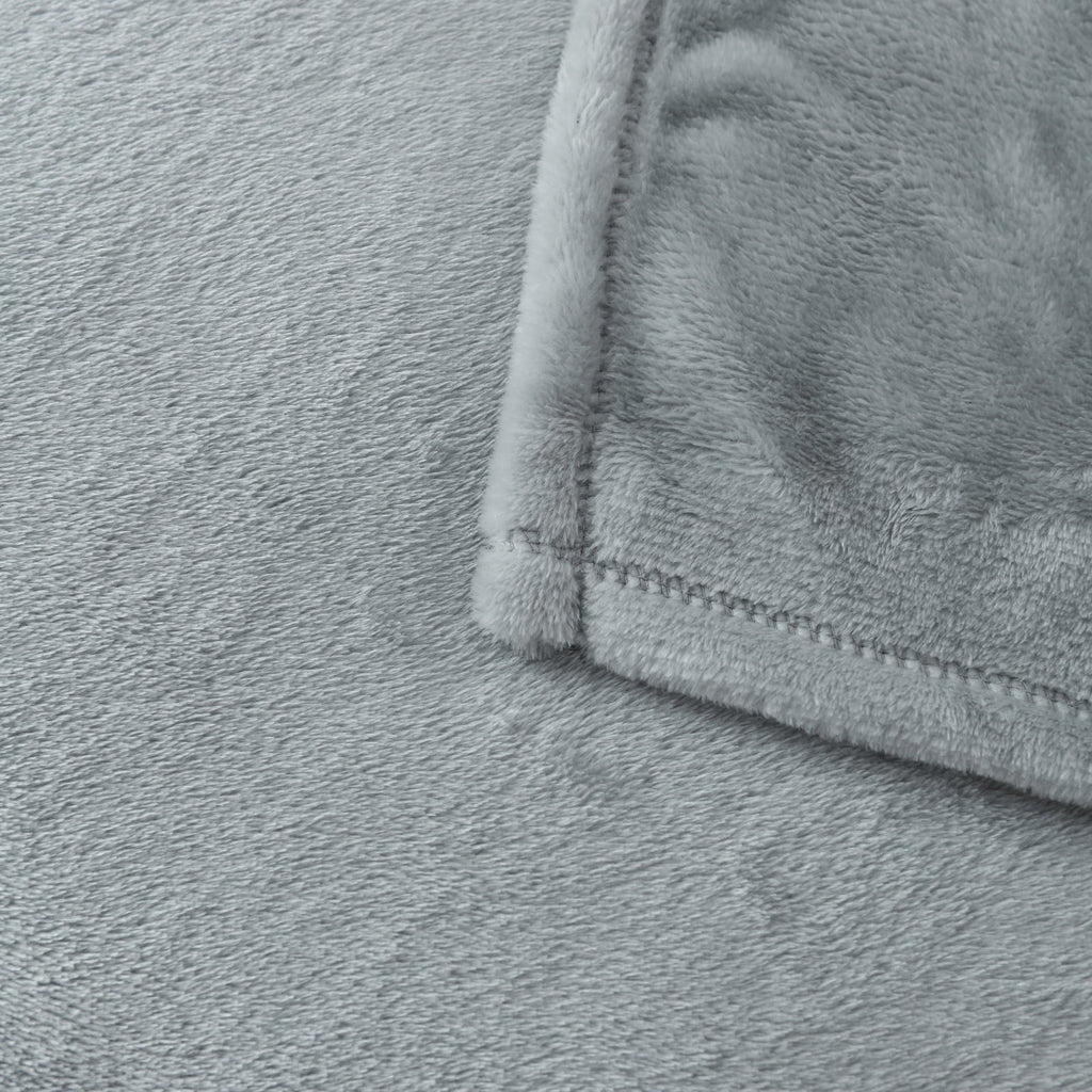 Cozy Fleece Super Soft Plush Blanket, Gray, Twin, Adult/Teen - Super Soft Reversible Sherpa Flannel Blanket Detail