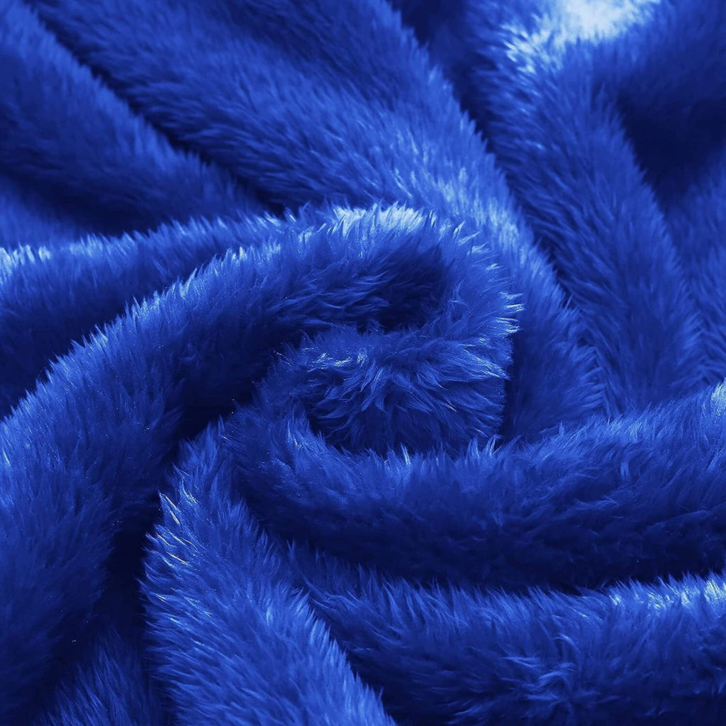 Lightweight Warm Plush Fuzzy Fleece Throw Blanket (40" x 50", Cobalt Blue)- Soft, Warm and Lightweight - Lightweight Plush Warm Blanket for All Seasons Detail