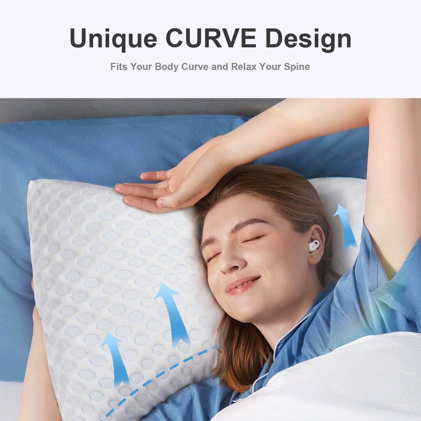 Hotel Collection Cooling Shredded Memory Foam Bed Pillows Adjustable Firm Support Pillow for Side and Back Sleepers Curved Pillows Set... - Orthopedic Shredded Foam Bed Pillow Set Detail