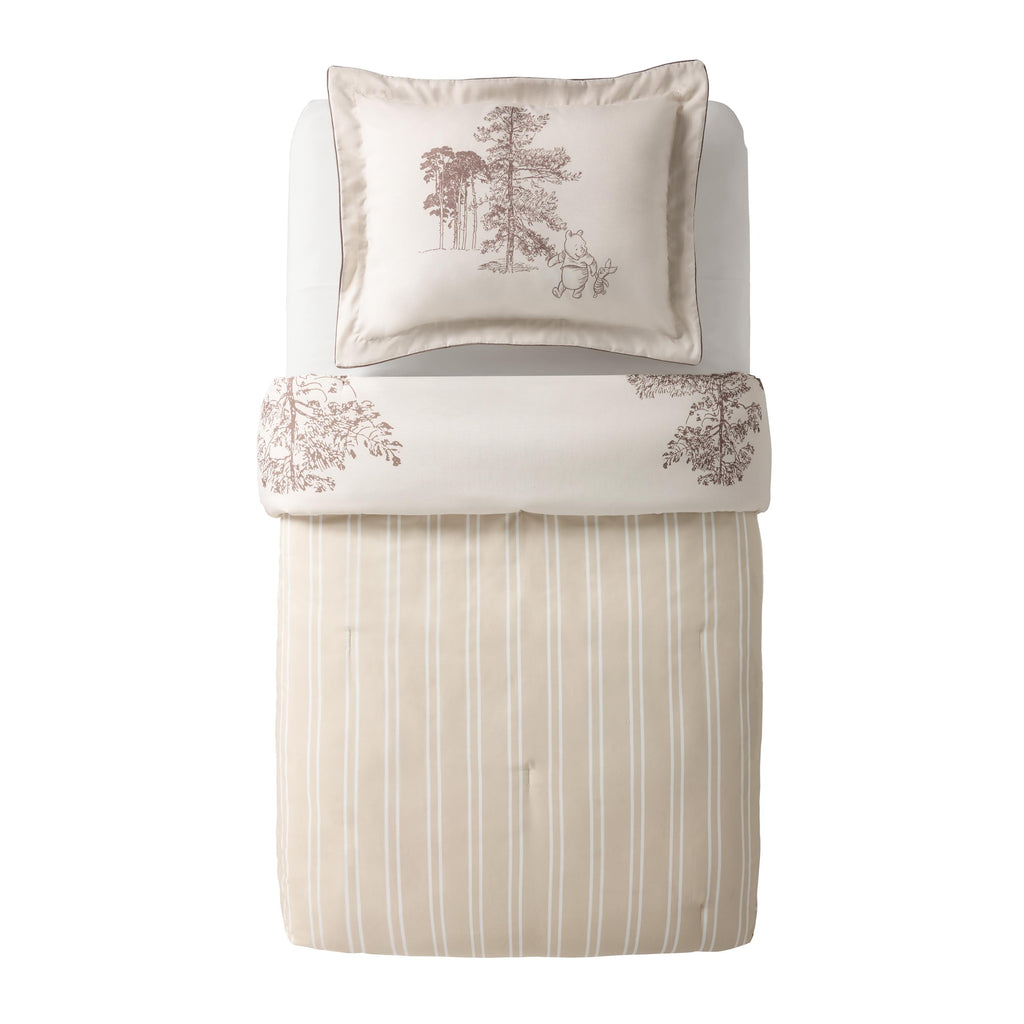 All-Season Kids 2 Piece Khaki Comforter and Sham Bedding Set, Twin/Full - All-Season Down Alternative Comforter Insert Detail