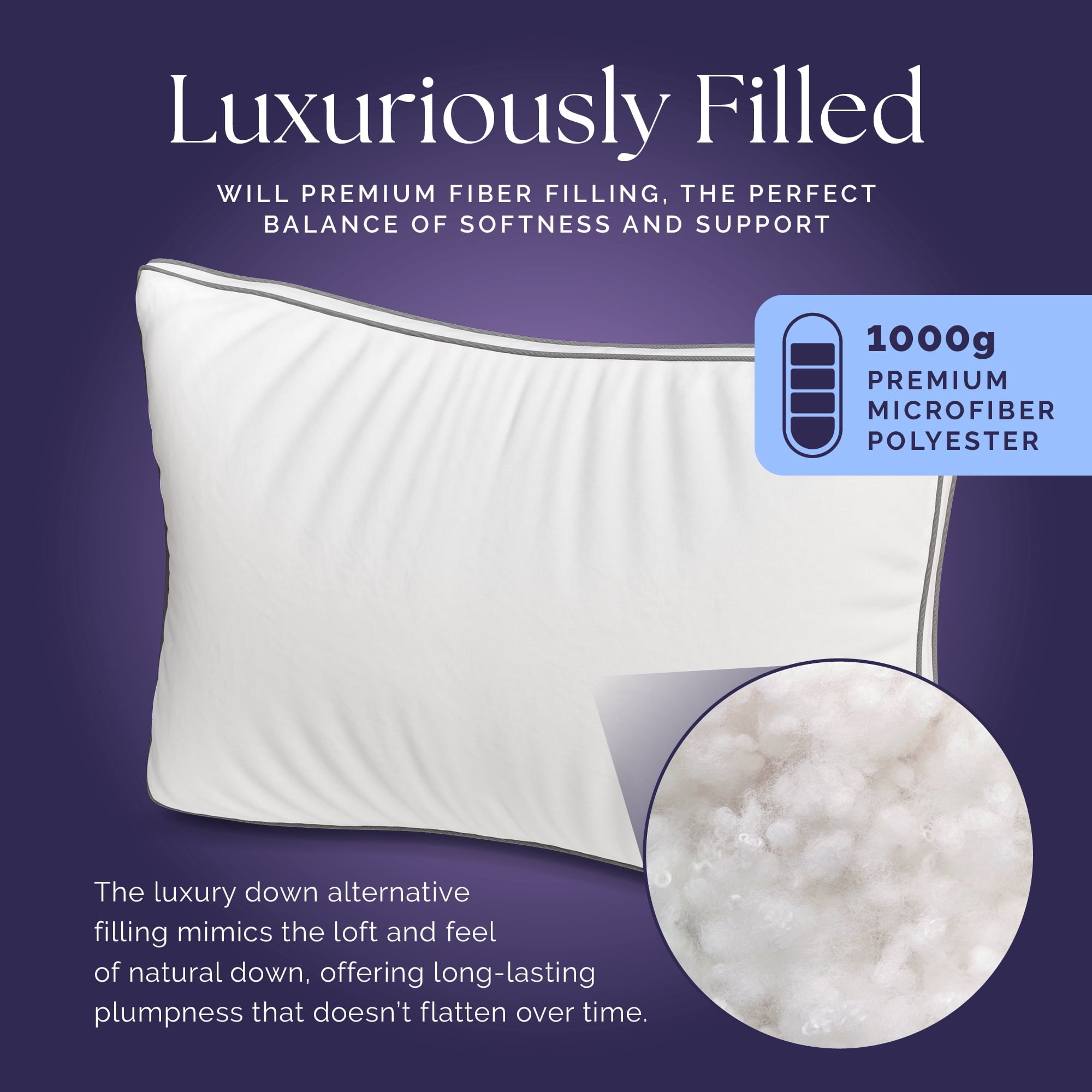Fluffy Shredded Bed Pillows Queen Size Set of 2 - Luxury Down Alternative Pillow - 5 Star Hotel Pillows for Back, Side and Stomach Sl... - Ergonomic Memory Foam Pillow for Neck Pain Support Detail