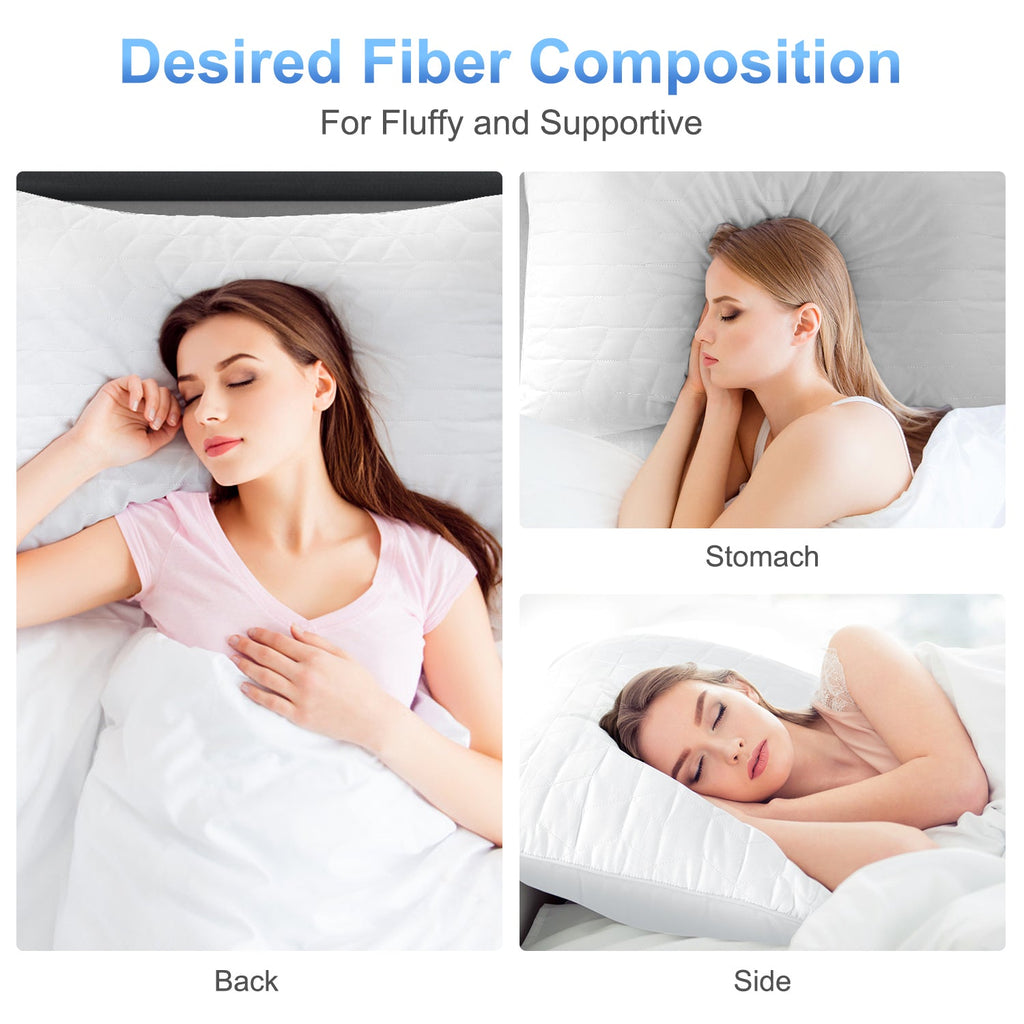 Hotel Collection Bed Pillows for Sleeping 2 pack, King Size Cooling Pillows Hotel Quality with Premium Soft Down Alternative Fill for ... - Orthopedic Shredded Foam Bed Pillow Set Detail