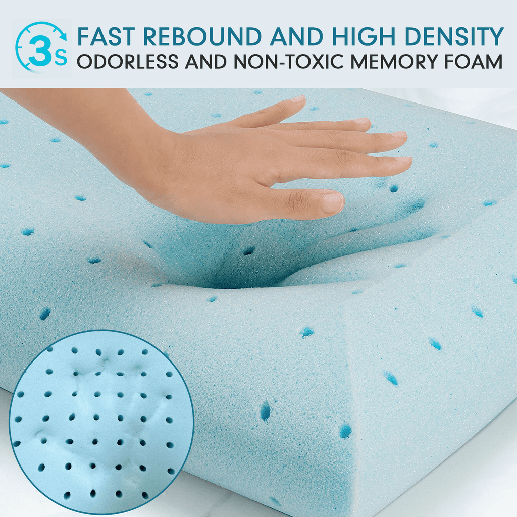 Ergonomic Memory Foam Gel Memory Foam Pillow, Queen Size Bed Pillow, Washable Cover, Cooling, Breathable Neck Pillow for Sleeping - Orthopedic Shredded Foam Bed Pillow Set Detail