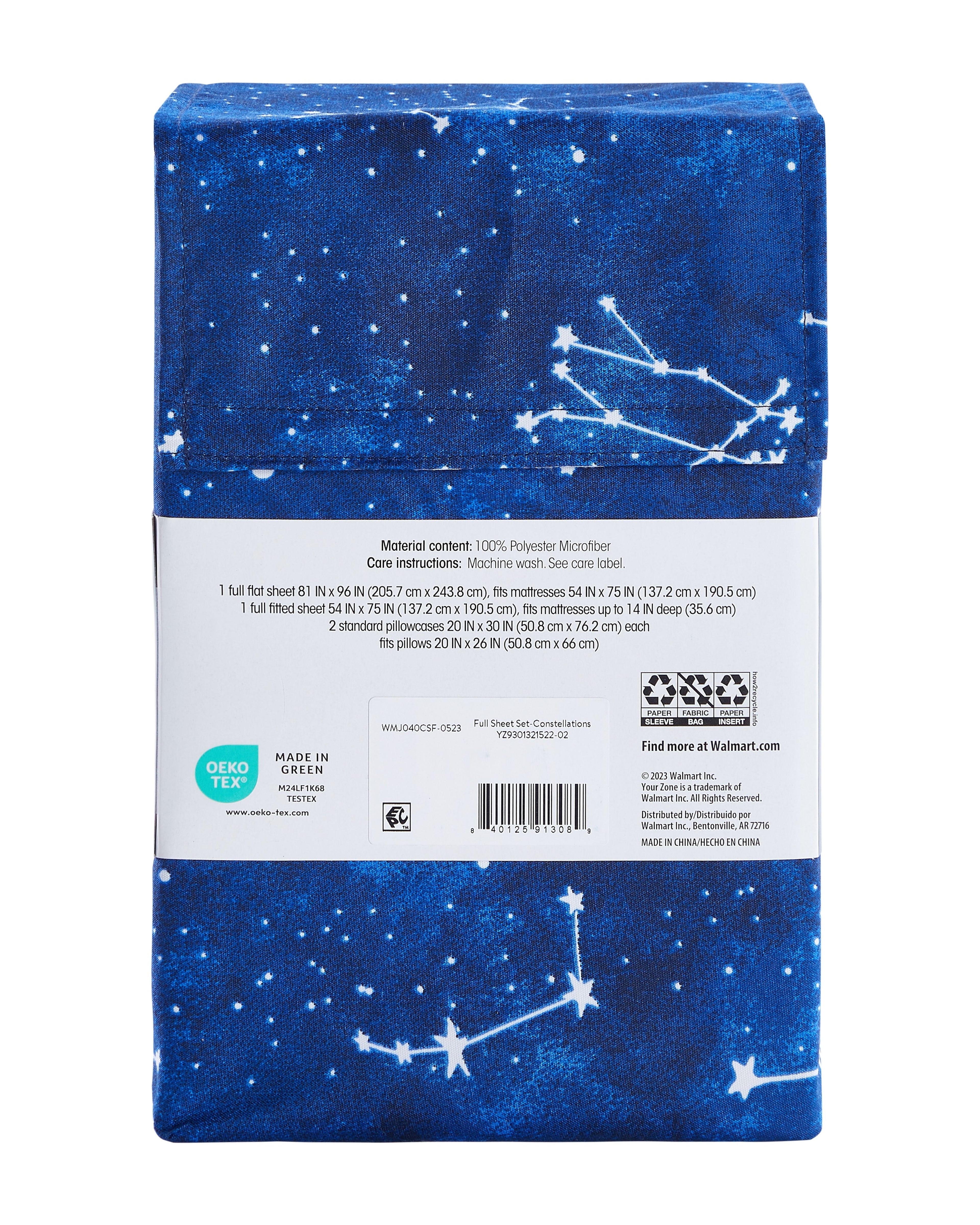 Ultra-Soft Kids Soft Microfiber Sheet Set, Navy Blue Stars, Full, 4 Pieces, Easy Care - Cooling Hotel Quality Bedding Sheets and Pillowcases Detail