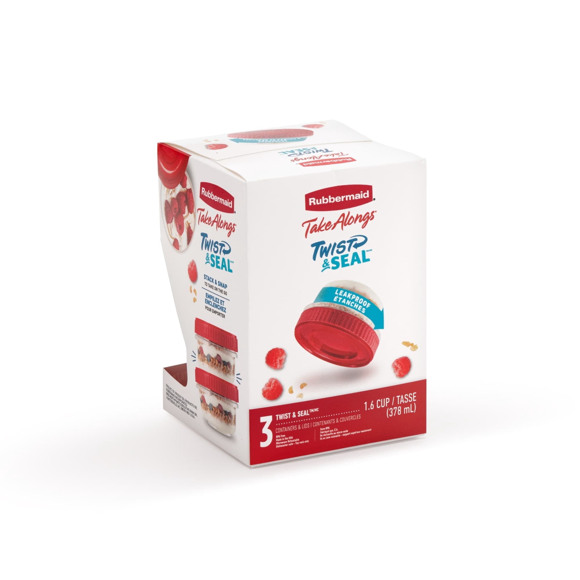 Playful Geometric (3 pack) & Seal 1.6-Cup Food Storage Containers, Ruby Red, 3 pack - Deliciously Soft Cupcake Sensory Glob Detail