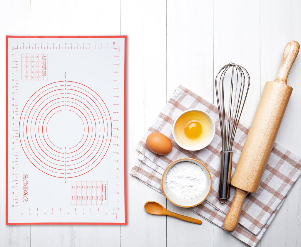Premium Kitchen Reusable Silicone 24"x 18" Pastry Mat with Measurements - Multi-Functional Manual Food Chopper & Slicer Detail