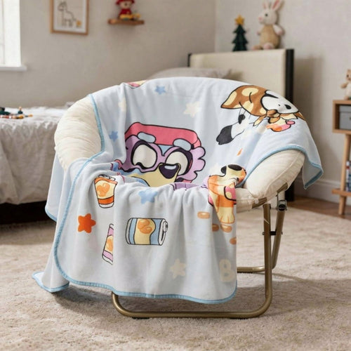 Decorative Knitted Family Kids Throw Blanket, Soft Coral Fleece, Multicolor, 46" x 60" - Cozy Fleece Throw Blanket for Couch & Bed Detail