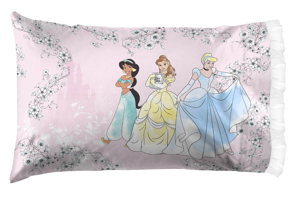 Fluffy Down Alternative Princess Floral Gardens 2-Piece Twin/Full Reversible Comforter Set, Polyester Microfiber, Pink & White - Hypoallergenic Ultra-Fluffy Quilt for Winter Detail