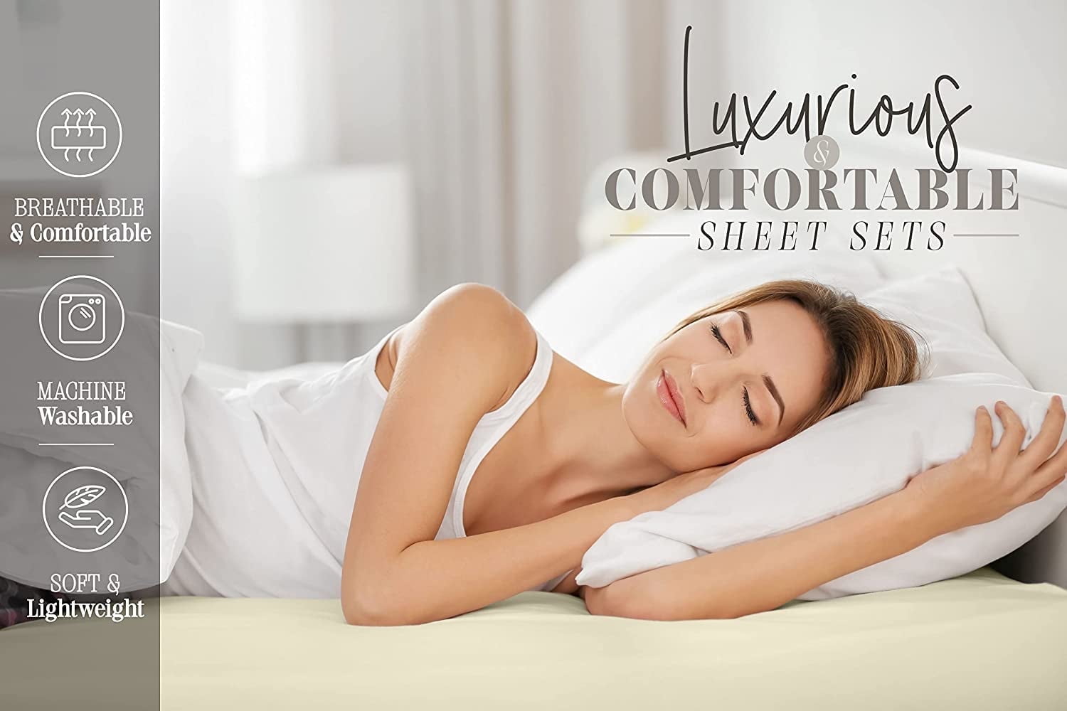 Cooling Sateen Super Soft 1500 Premier Hotel Collection Sheet set, Queen, Gold - Cooling Hotel Quality Bedding Sheets and Pillowcases Detail