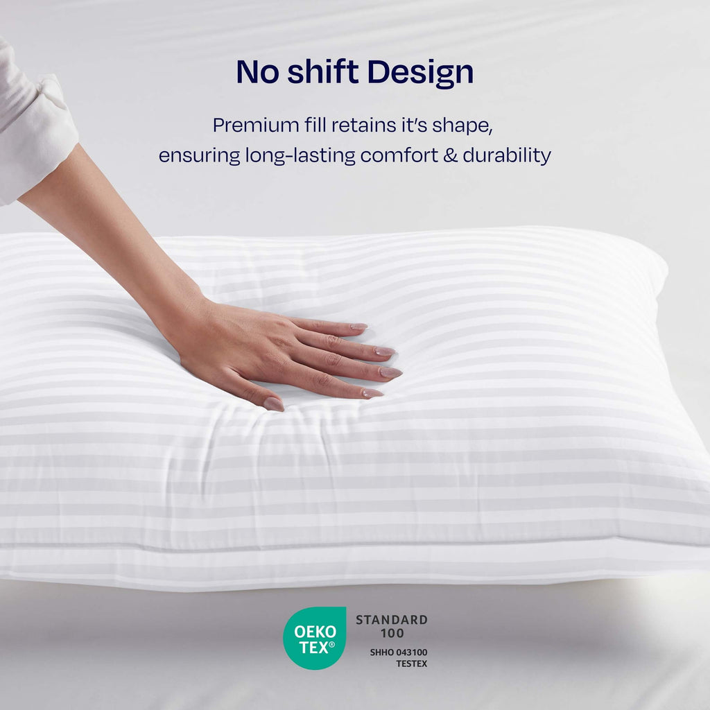 Hotel Collection 2-Pack Comfort Bed Pillows Standard size set of 2 for Sleeping, Pillows, for Back, Stomach or Side Sleepers, 20 x 26 ... - Orthopedic Shredded Foam Bed Pillow Set Detail
