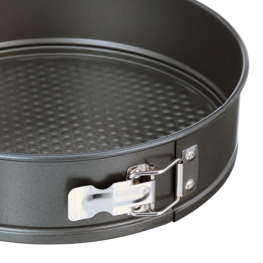 Multi-Functional 8", 9", 10" Round Nonstick Carbon Steel Springform Cake Pans, Gray, Set of 3 - Kitchen Gadget Tool for Quick Food Prep Detail