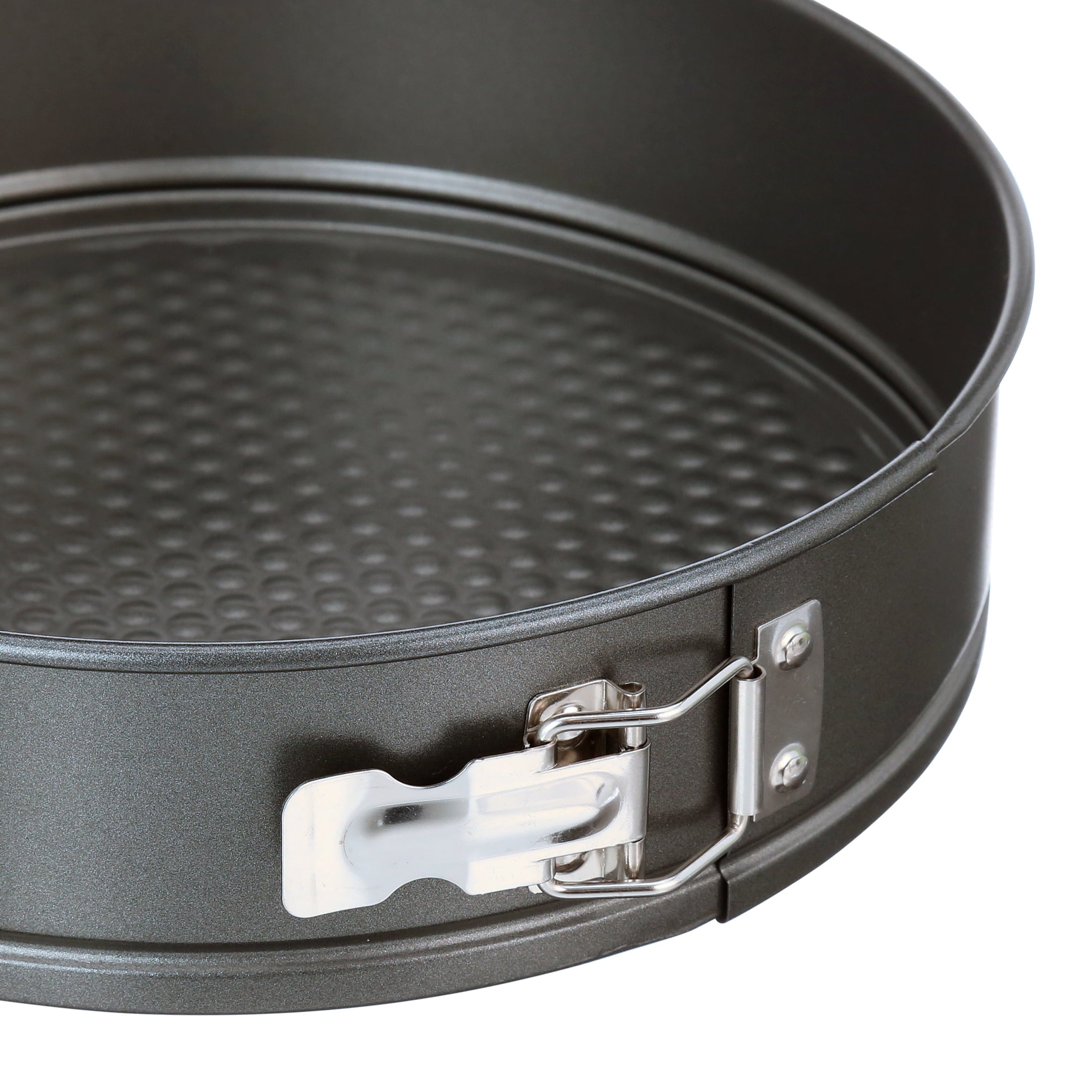 Multi-Functional 8", 9", 10" Round Nonstick Carbon Steel Springform Cake Pans, Gray, Set of 3 - Kitchen Gadget Tool for Quick Food Prep Detail