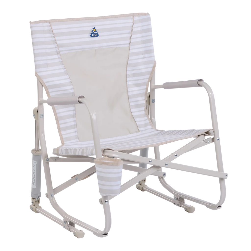 Smooth Motion Beach Rocker - Choice 712 - RoadTrip Rocker Smooth Motion Camp Chair - Neutral Stripe