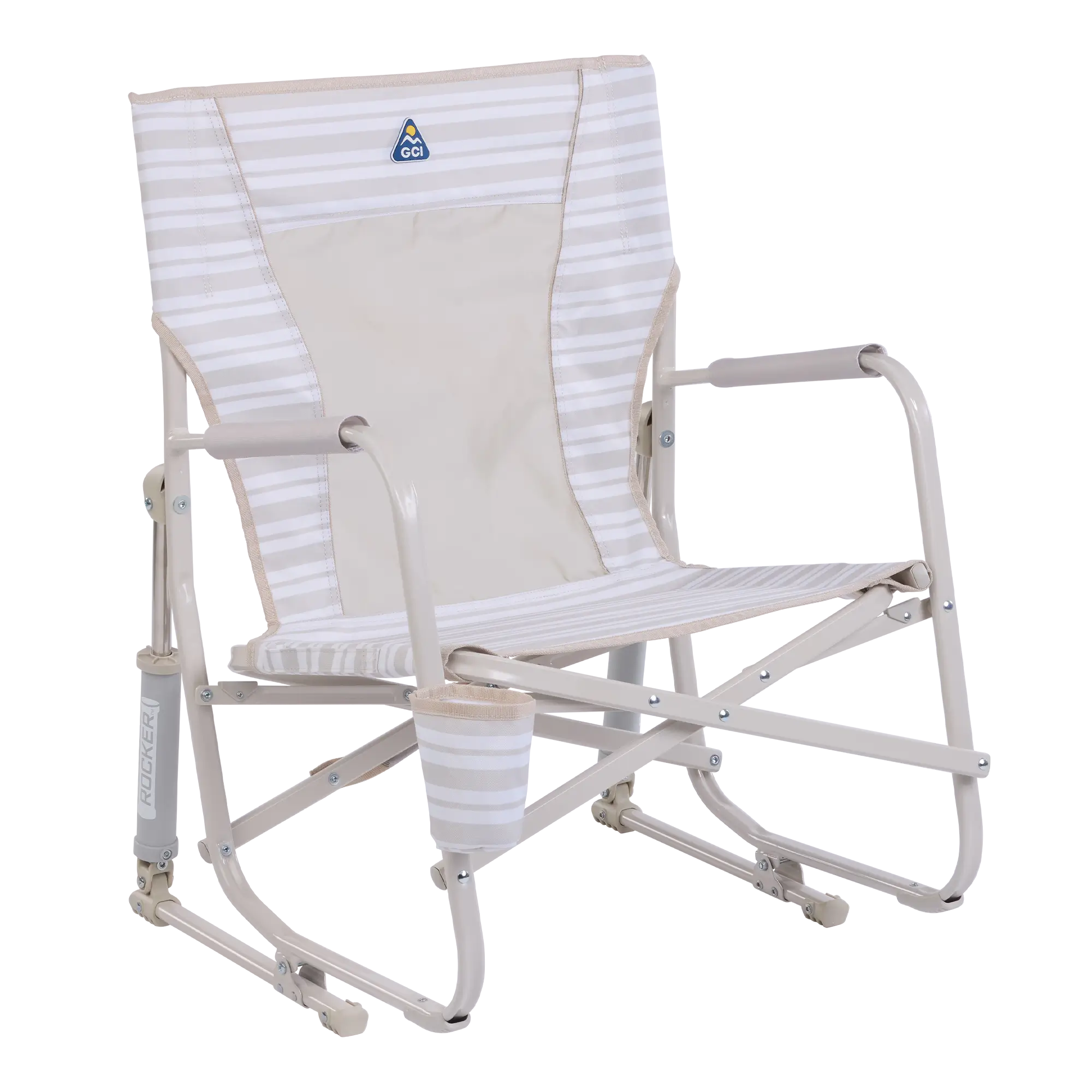 Smooth Motion Beach Rocker - Choice 712 - RoadTrip Rocker Smooth Motion Camp Chair - Neutral Stripe