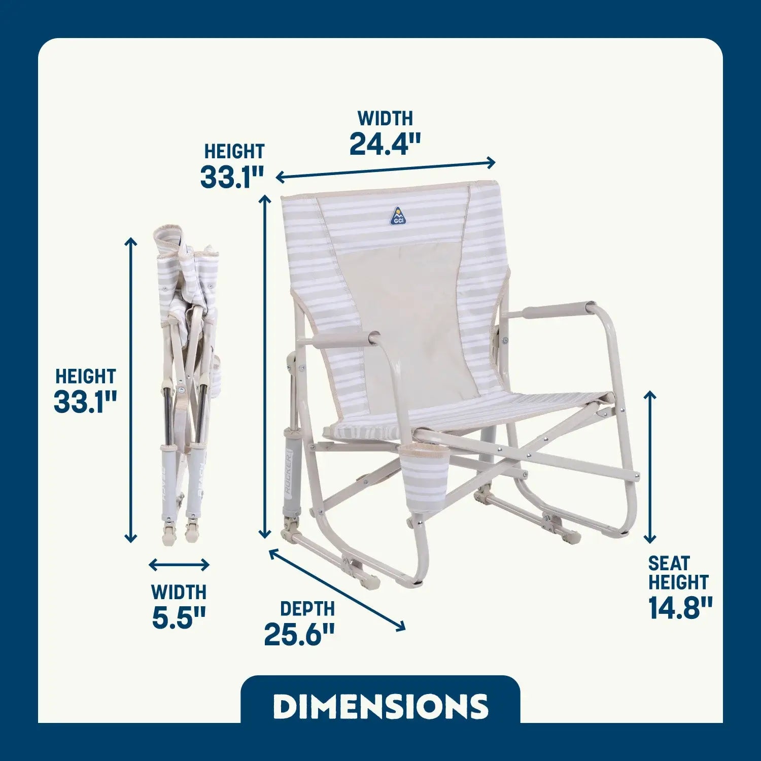 Smooth Motion Beach Rocker - Choice 712 - RoadTrip Rocker Smooth Motion Camp Chair Detail