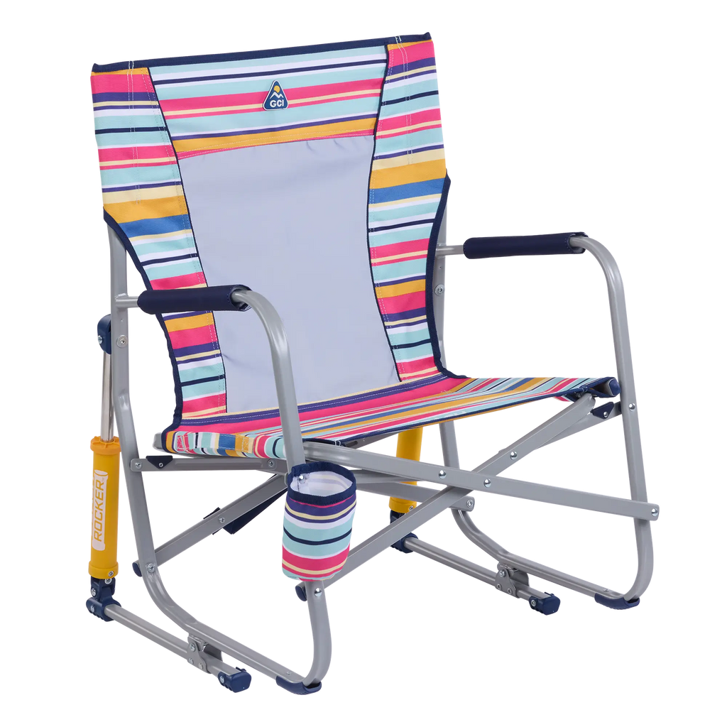 Smooth Motion Beach Rocker - Choice 712 - RoadTrip Rocker Smooth Motion Camp Chair - Multi Stripe