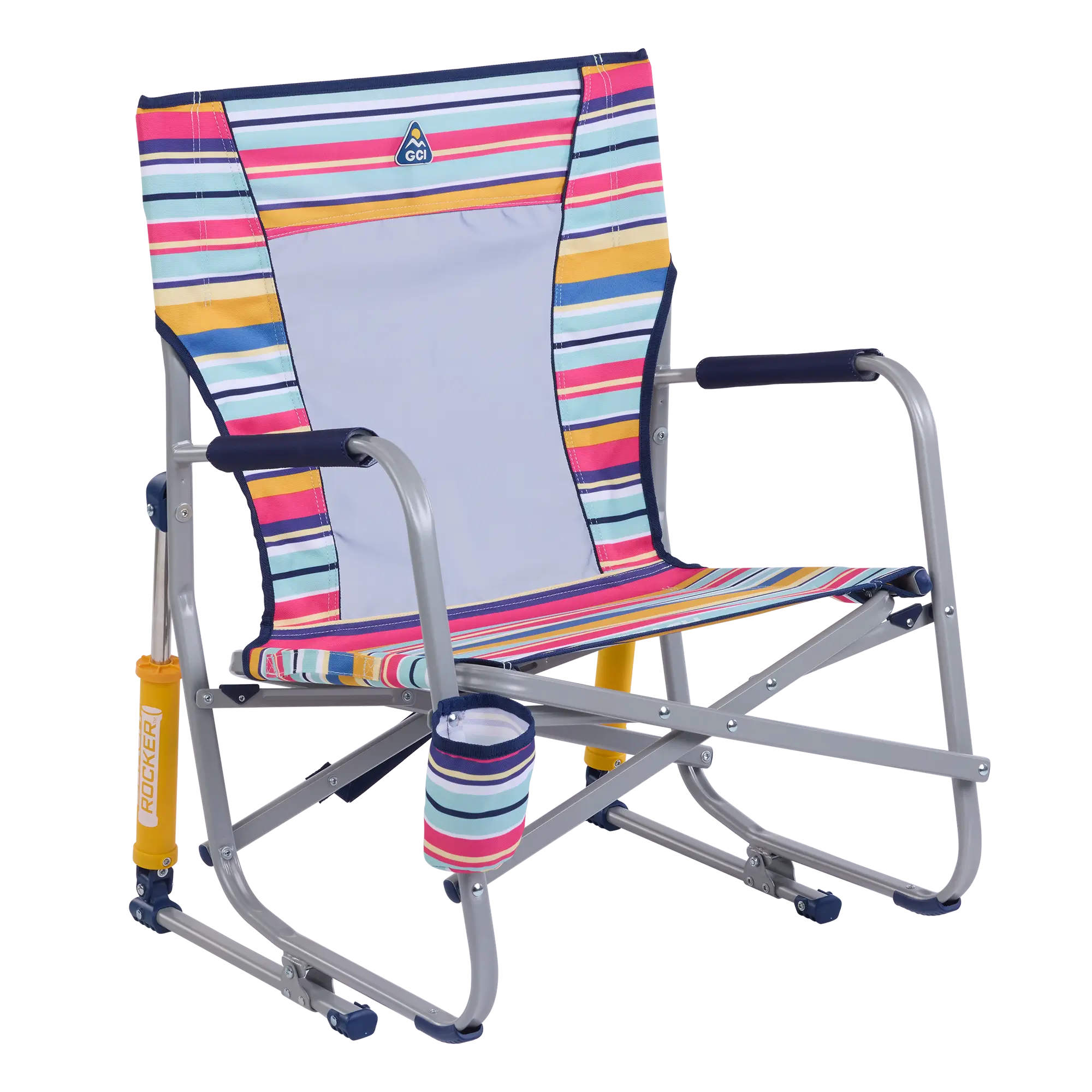 Smooth Motion Beach Rocker - Choice 712 - RoadTrip Rocker Smooth Motion Camp Chair - Multi Stripe