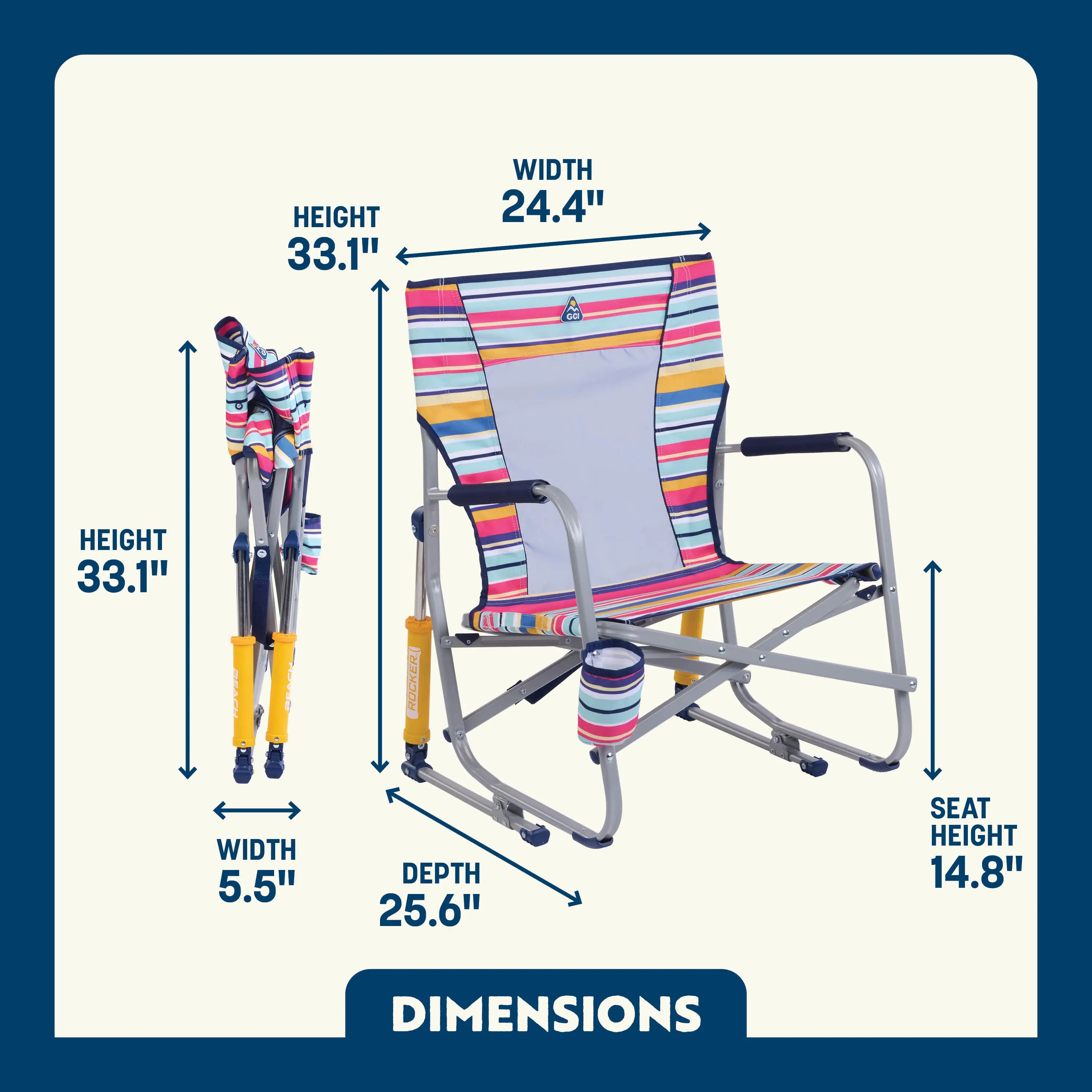 Smooth Motion Beach Rocker - Choice 712 - RoadTrip Rocker Smooth Motion Camp Chair Detail