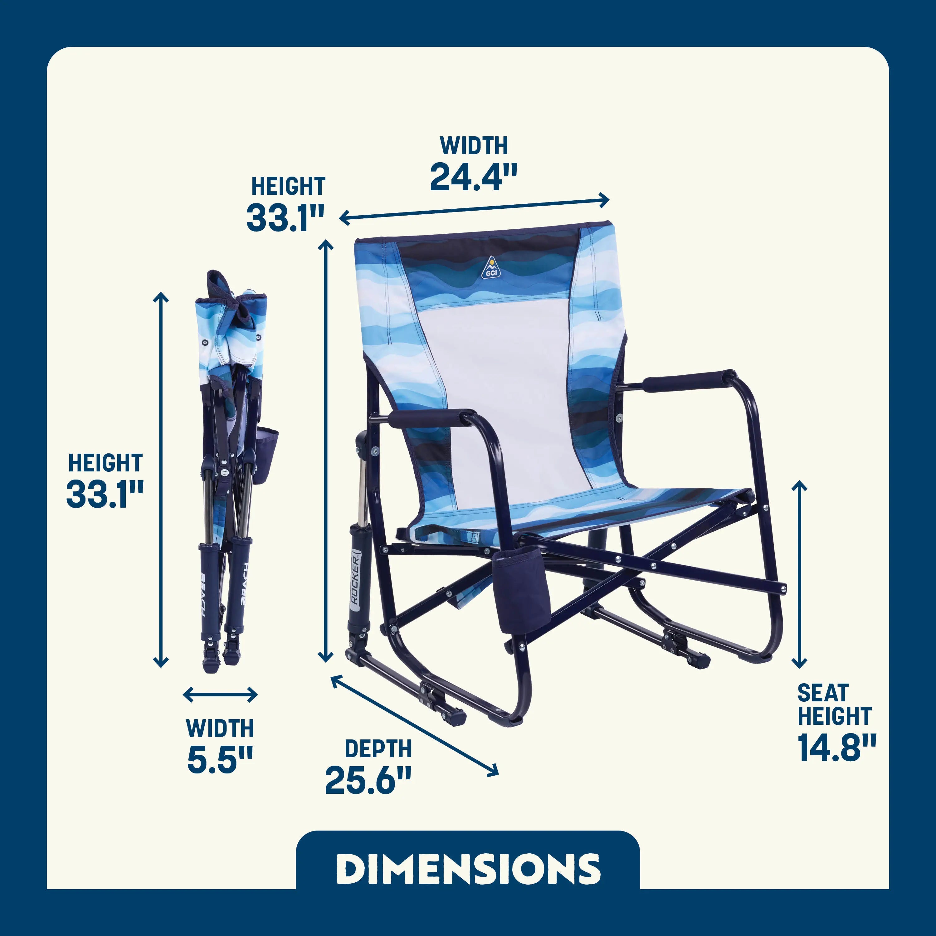 Smooth Motion Beach Rocker - Choice 712 - RoadTrip Rocker Smooth Motion Camp Chair Detail