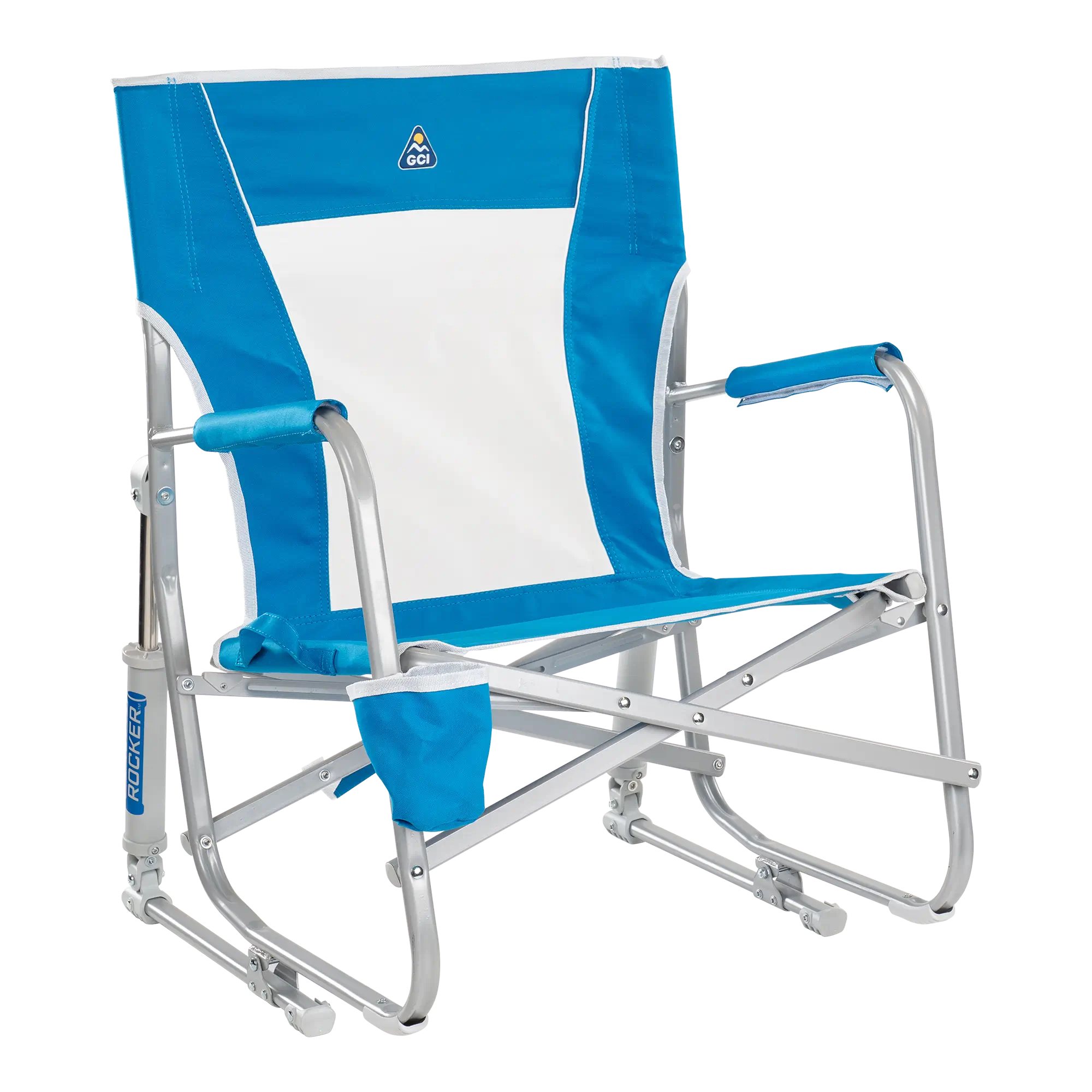 Smooth Motion Beach Rocker - Choice 712 - RoadTrip Rocker Smooth Motion Camp Chair - Saybrook Blue