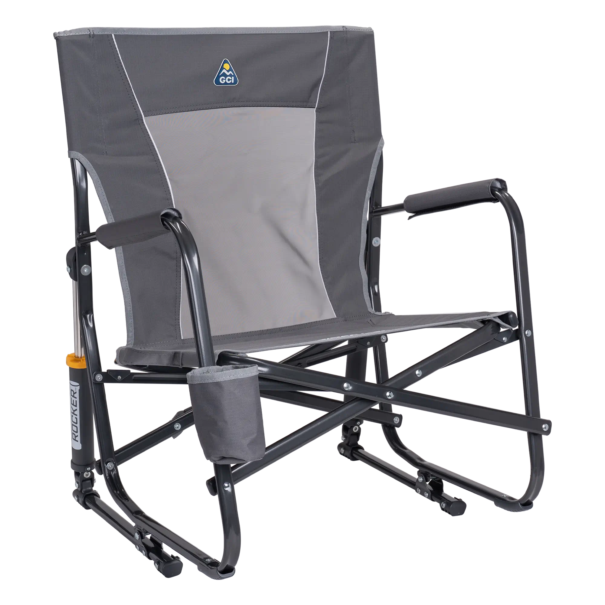 Premium All-Weather FirePit Rocker - Choice 737 - Freestyle Rocker Portable Outdoor Folding Chair - Pewter