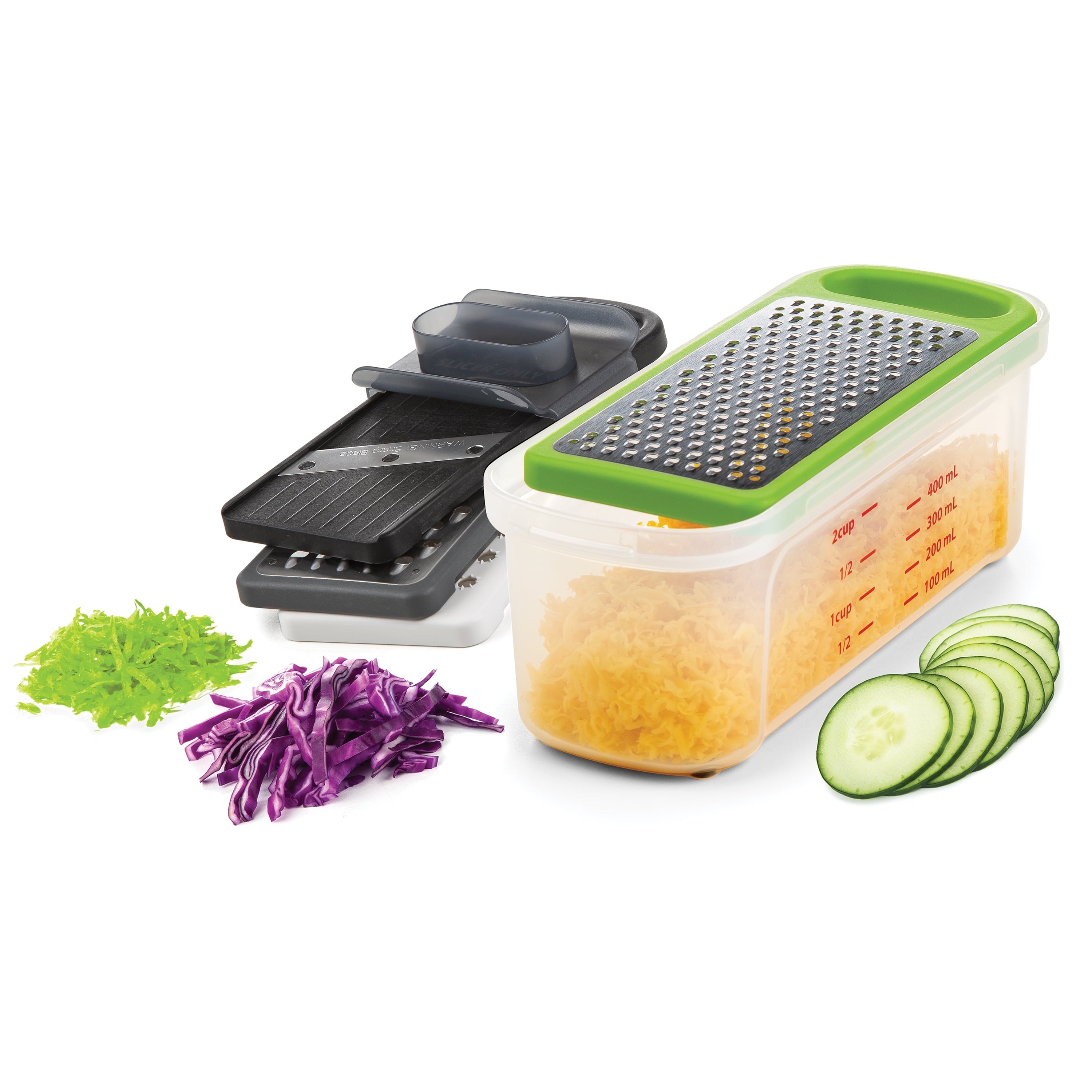 Innovative Compact Grate & Slice Set - Premium Stainless Steel Garlic Presser & Peeler Detail