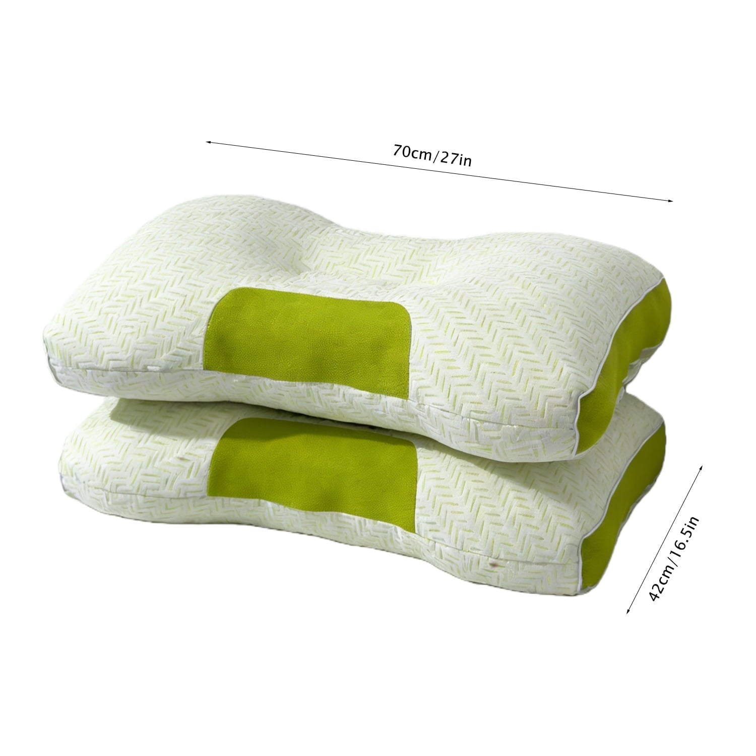 Decorative Plump 2-Pack Bamboo Fiber Bed Pillow (29.13" x 18.9") - A-Class Safe and Cooling - Orthopedic Shredded Foam Bed Pillow Set Detail