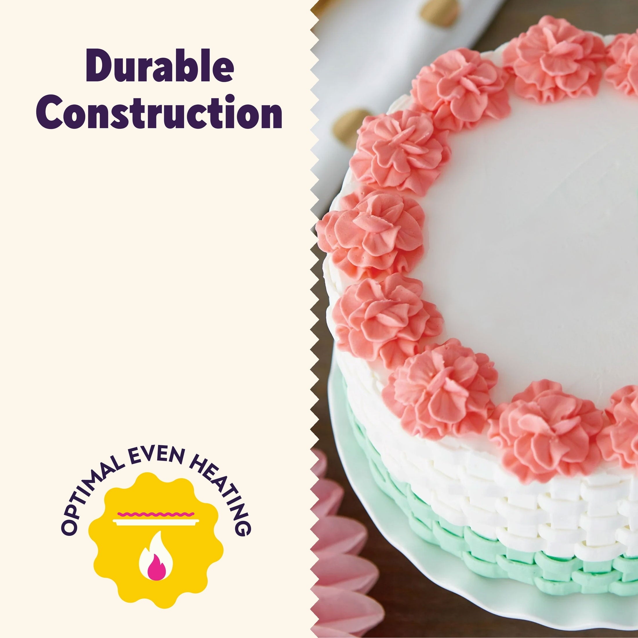 Multi-Functional Aluminum 8" Round Cake Pan 2" Depth Layer Cake Baking Pan, Packaging May Vary - Multi-Functional Manual Food Chopper & Slicer Detail