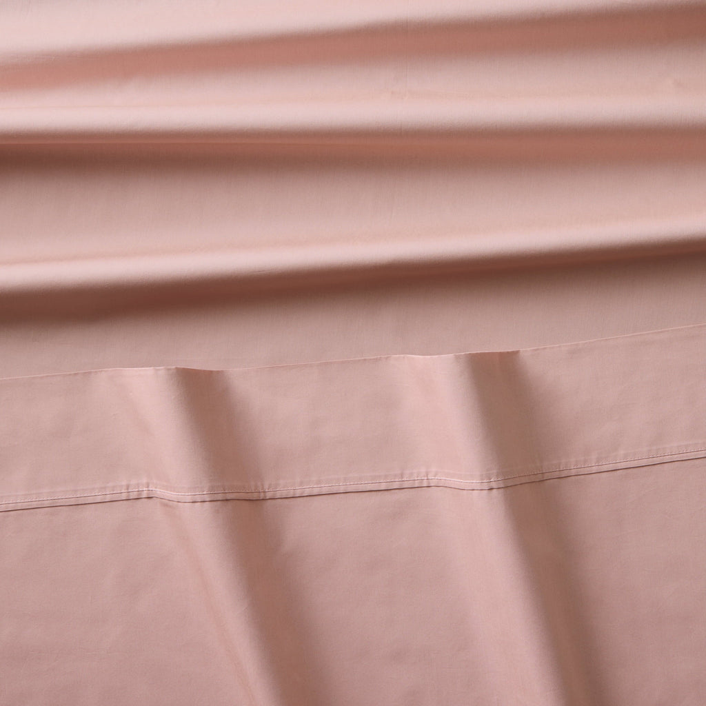 Wrinkle-Resistant 300 Thread Count Cotton Percale 3-Piece Antique Blush Bed Sheet Set, Twin - Premium Ultra-Soft Pillowcase Pair for Sleeping Detail