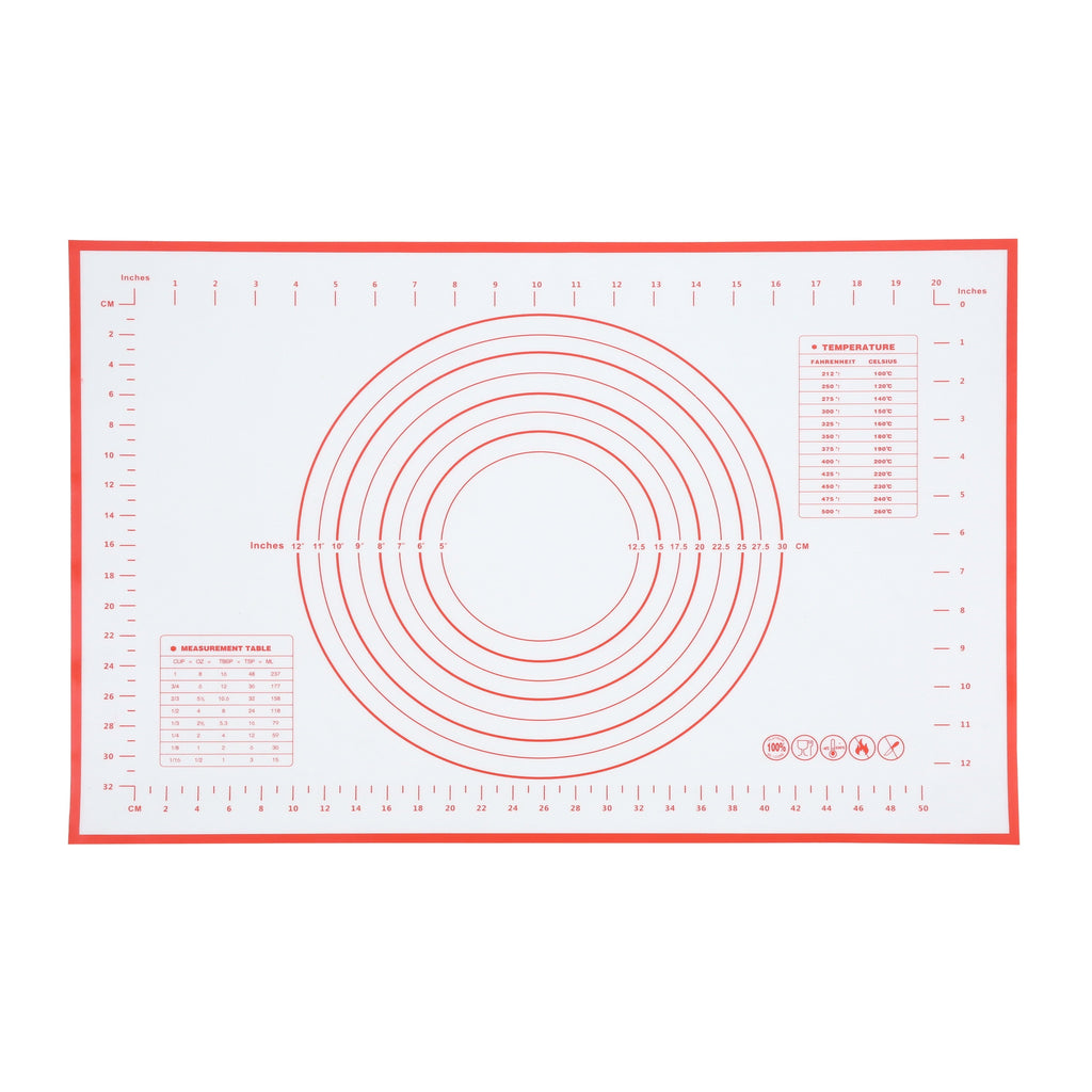 Premium Kitchen Reusable Silicone 24"x 18" Pastry Mat with Measurements - Multi-Functional Manual Food Chopper & Slicer Detail