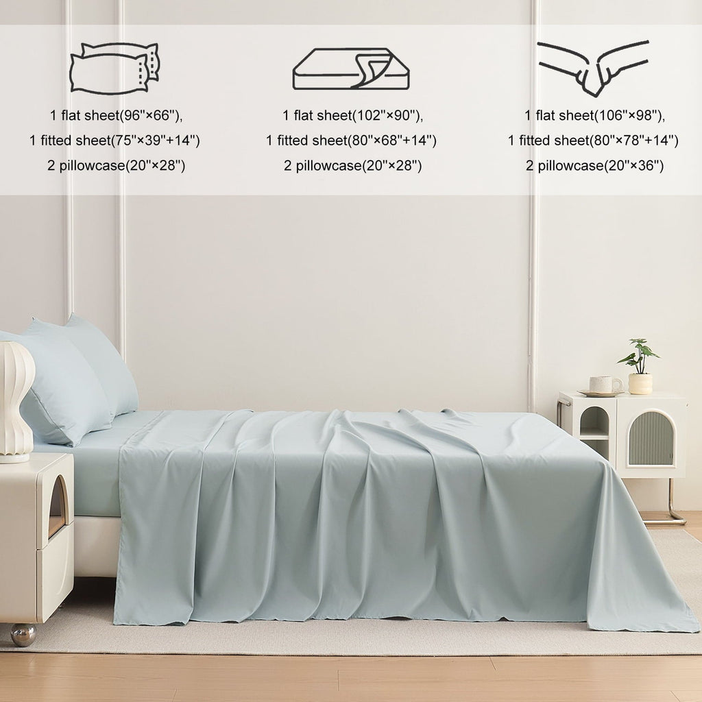 Premium Egyptian Cotton Sheets Set 4 Piece Queen/Full Size Sheet Set, Soft & Lightweight And Breathable ding Set, Fitted Sheet, Flat Sheet & ... - Premium Ultra-Soft Pillowcase Pair for Sleeping Detail