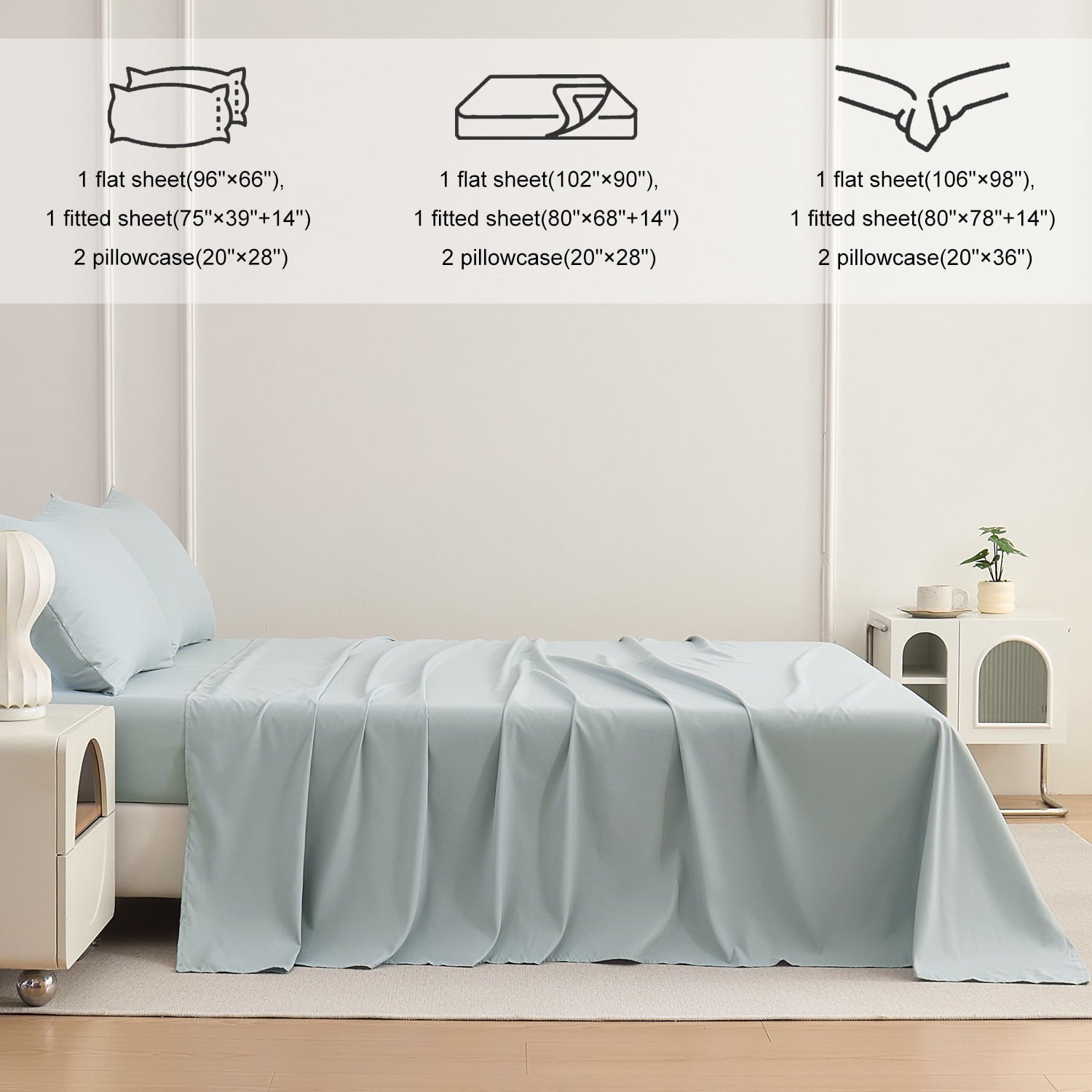 Premium Egyptian Cotton Sheets Set 4 Piece Queen/Full Size Sheet Set, Soft & Lightweight And Breathable ding Set, Fitted Sheet, Flat Sheet & ... - Premium Ultra-Soft Pillowcase Pair for Sleeping Detail