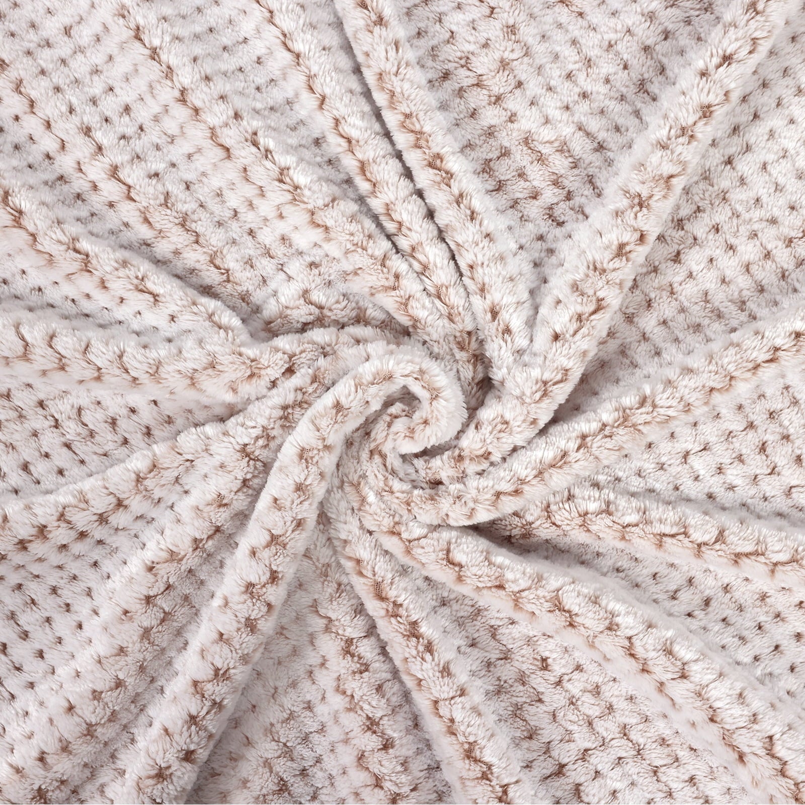 Lightweight Warm Waffle Textured Mixed Camel Fleece Blanket, Super Soft and Warm 50"x70" Throw Blanket for Couch, Cozy, Fuzzy and Ligh... - Cozy Fleece Throw Blanket for Couch & Bed Detail