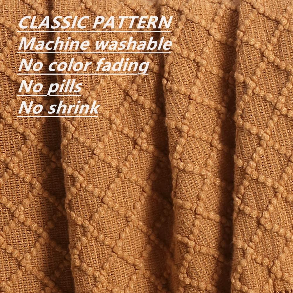 Super Soft Flannel Home Decor Rustic Couch Sofa Chair Bed Throw Blanket, Soft Warm Light Weight in Spring Summer (50''X60'' Brown) - Super Soft Reversible Sherpa Flannel Blanket Detail