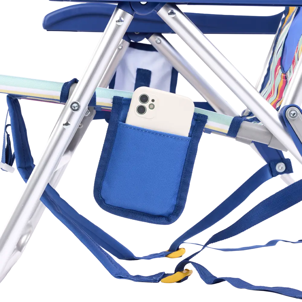 Sand-Friendly Backpack Beach Chair - Choice 709 - Low-Profile Reclining Beach Chair with Backpack Straps Detail