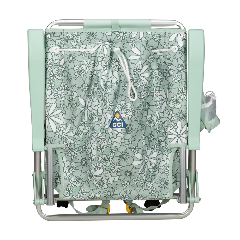 Sand-Friendly Backpack Beach Chair - Choice 709 - Low-Profile Reclining Beach Chair with Backpack Straps Detail