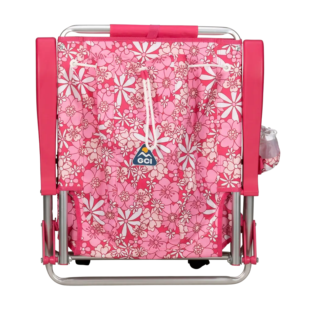 Sand-Friendly Backpack Beach Chair - Choice 709 - Low-Profile Reclining Beach Chair with Backpack Straps Detail