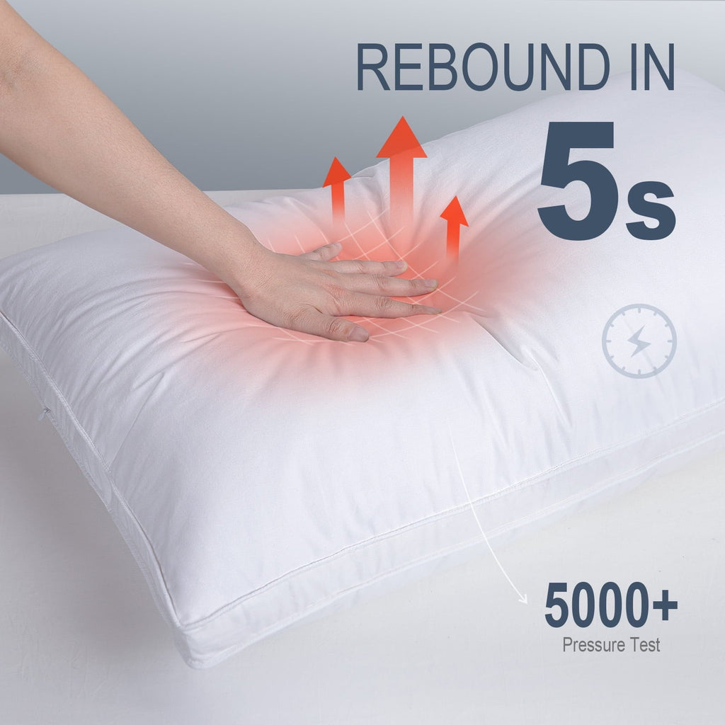 Orthopedic Support Goose Feather & Down Pillow King Size 20"x36" – Hotel Quality Bed Pillow for Sleeping, 100% Organic Cotton Cover, Hyp... - Ergonomic Memory Foam Pillow for Neck Pain Support Detail