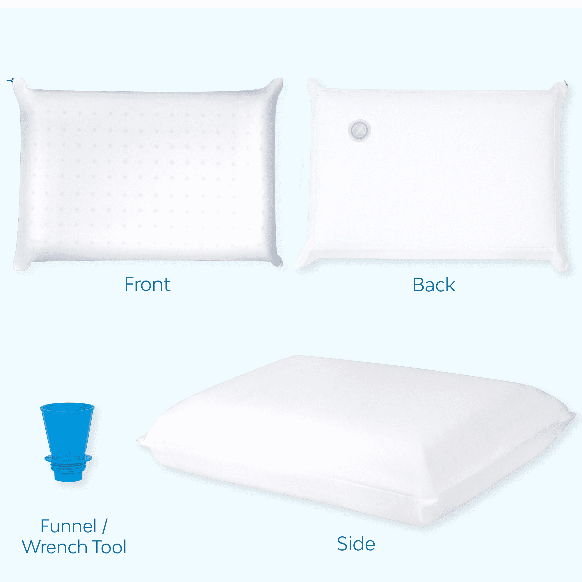 Fluffy Shredded Memory Foam Water Pillow - Adjustable Pillow for Neck Pain Relief, Pillow for Side, Back, and Stomach Sleepers, The O... - Orthopedic Shredded Foam Bed Pillow Set Detail