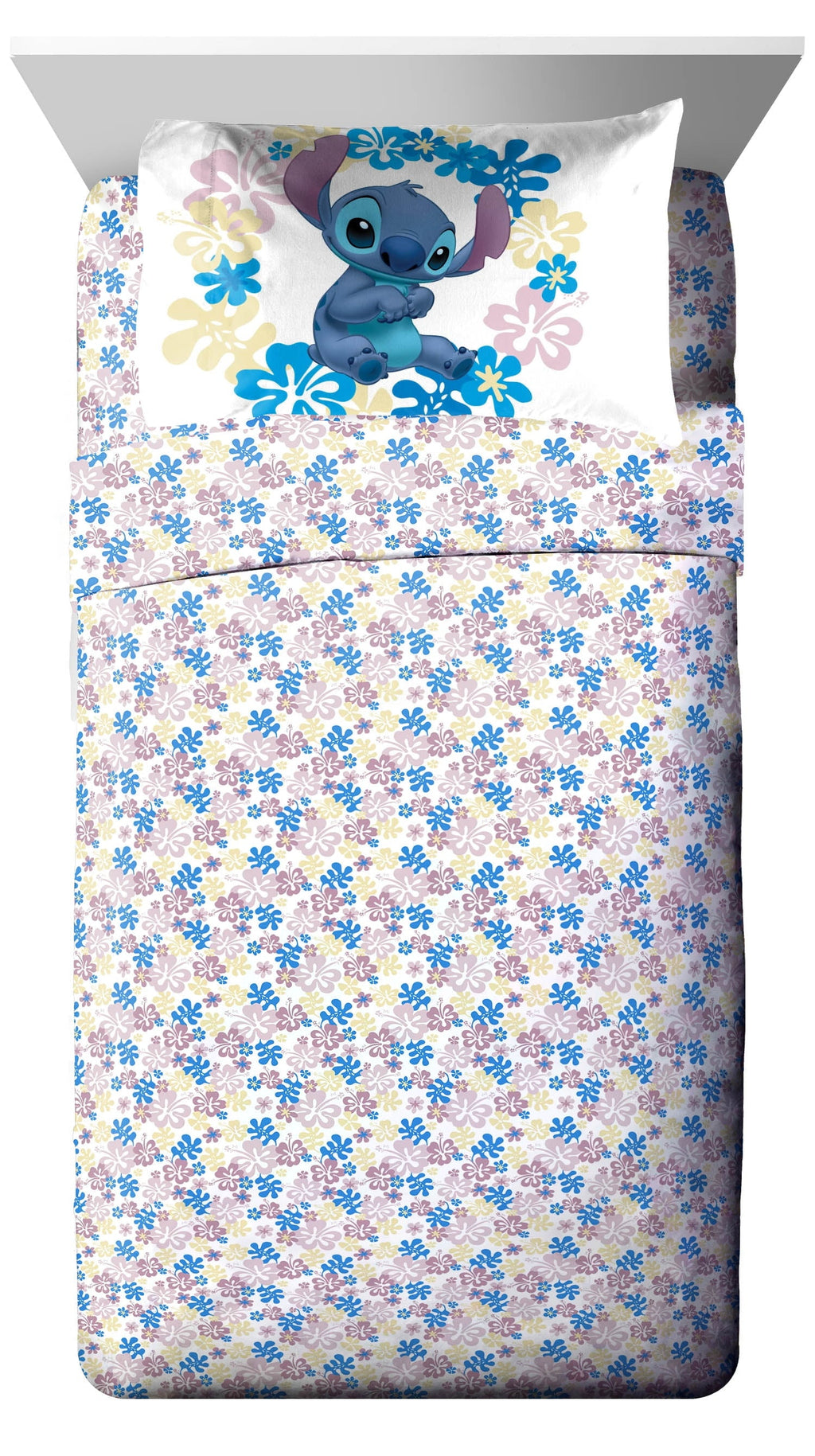 Luxurious Quilted Lilo and Stitch Sweet Stitch 5 Piece Twin Size Kids Comforter Set with Sham - Super Soft Bed Set for Kids - Hypoallergenic Ultra-Fluffy Quilt for Winter Detail