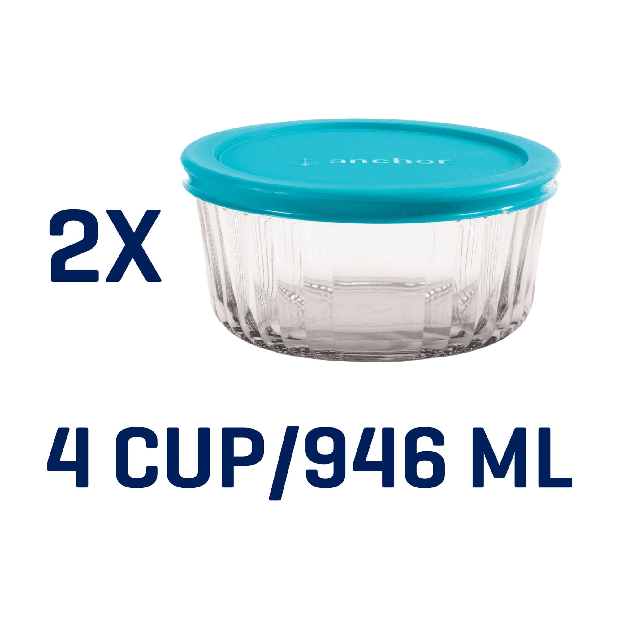 Fun Food Fidget Glass Food Storage Container with Lids, 4 Cup Round, Set of 2 - Squishy Dohnut Sweet Treat Shaped Stress Toy Detail