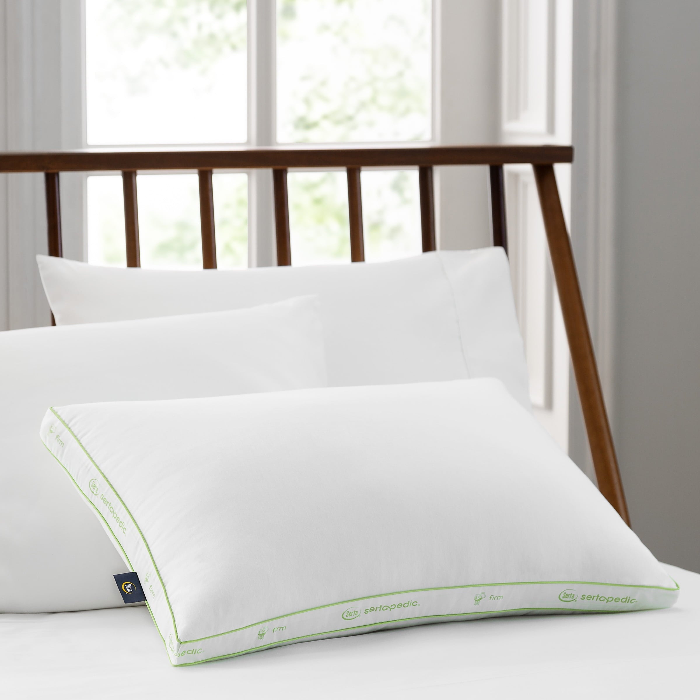 Ergonomic Memory Foam Firm Bed Pillow, Standard/Queen, 2 Pack - Decorative Throw Pillow Cushion for Sofa & Bed Detail