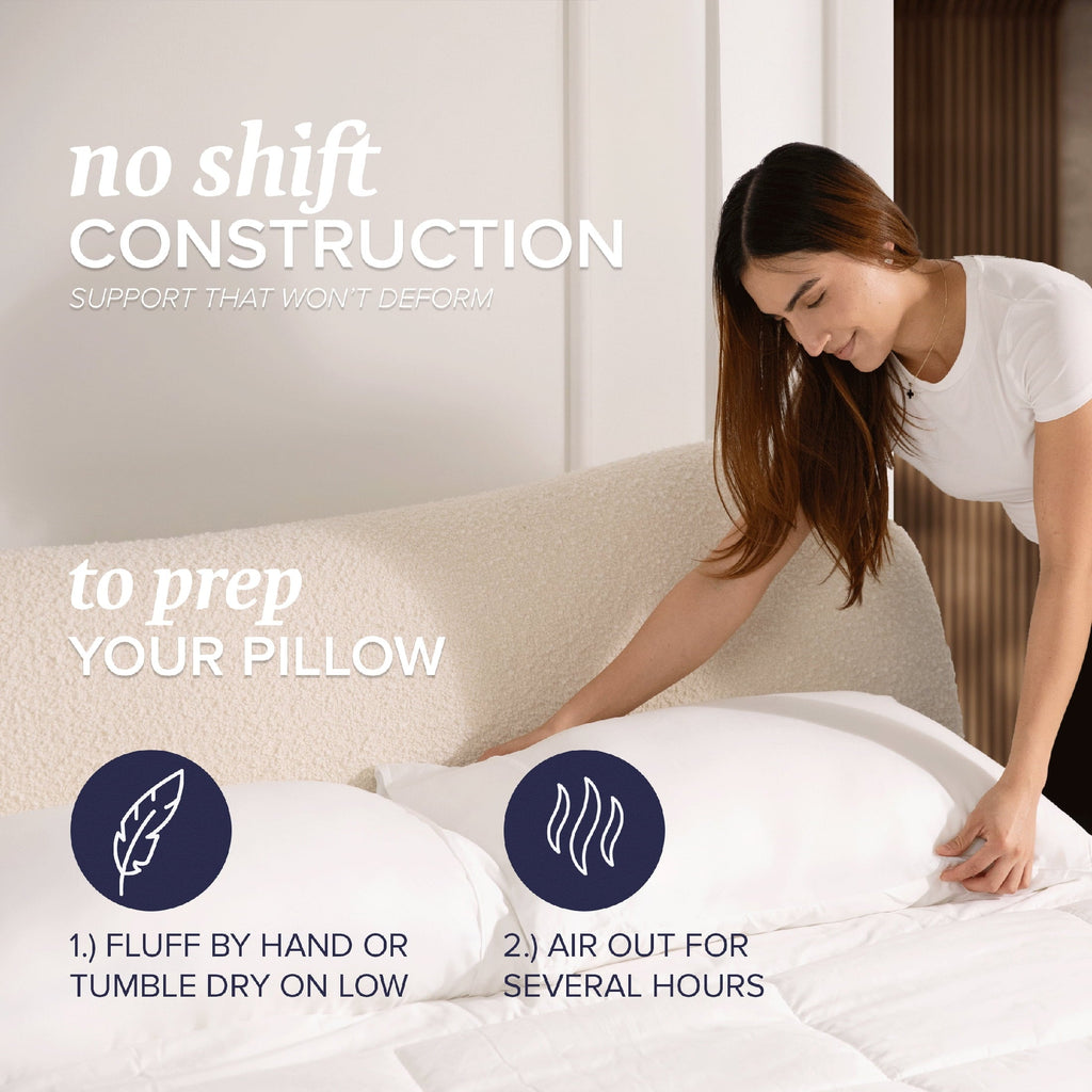 Ergonomic Memory Foam Customizable Down Alternative Queen Pillow 1 Pack, Adult - Hotel Quality Plush Sleeping Pillows Detail