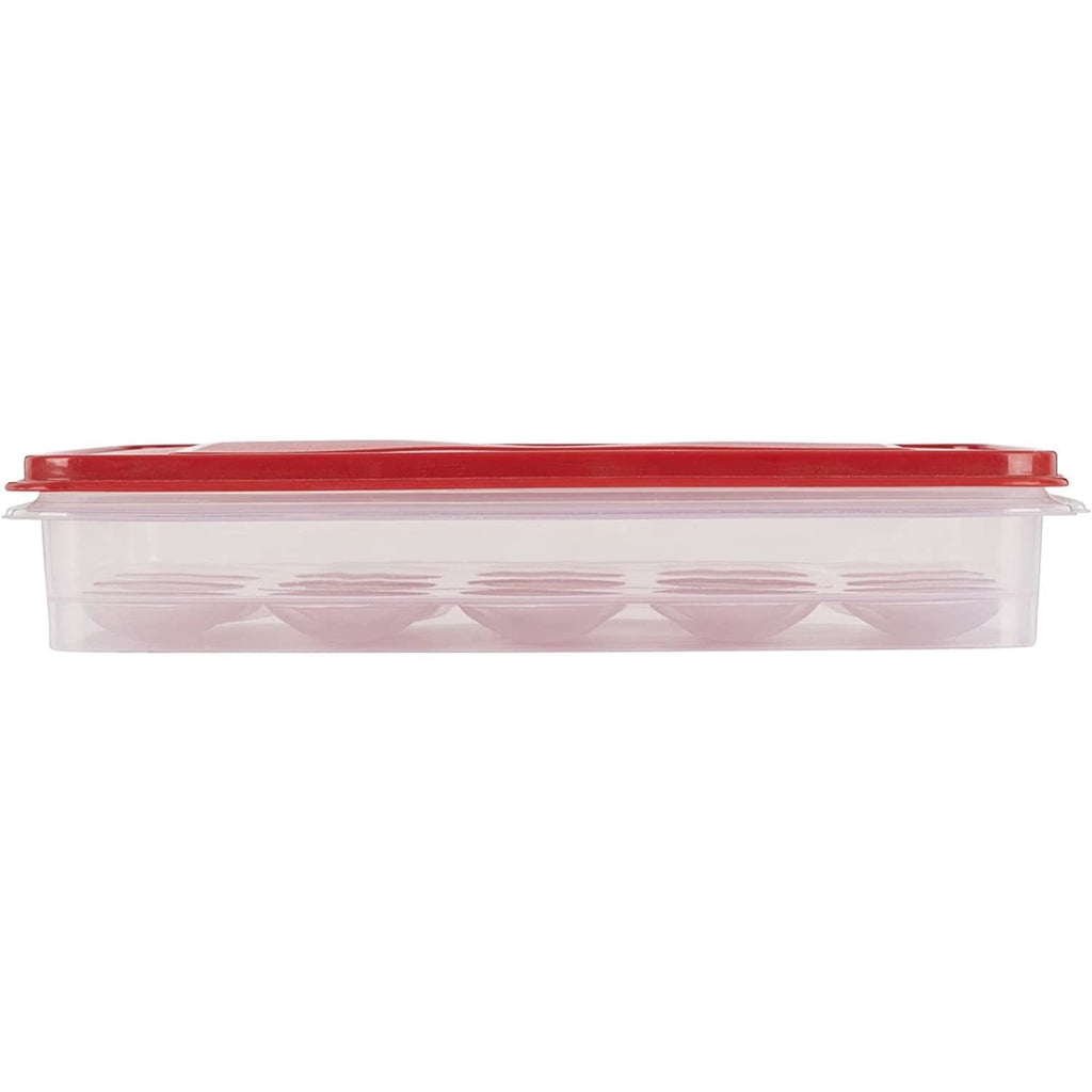 Fun Food Fidget Egg Keeper Food Storage Container, Clear/Red, 1 Count - Playful Star & Heart Shaped Geometric NeeDoh Detail
