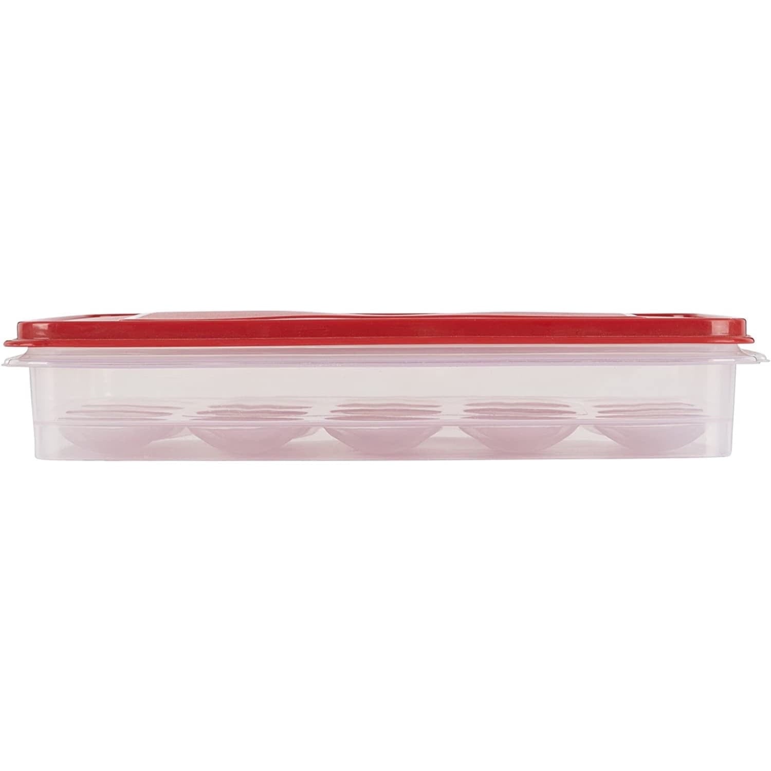 Fun Food Fidget Egg Keeper Food Storage Container, Clear/Red, 1 Count - Playful Star & Heart Shaped Geometric NeeDoh Detail