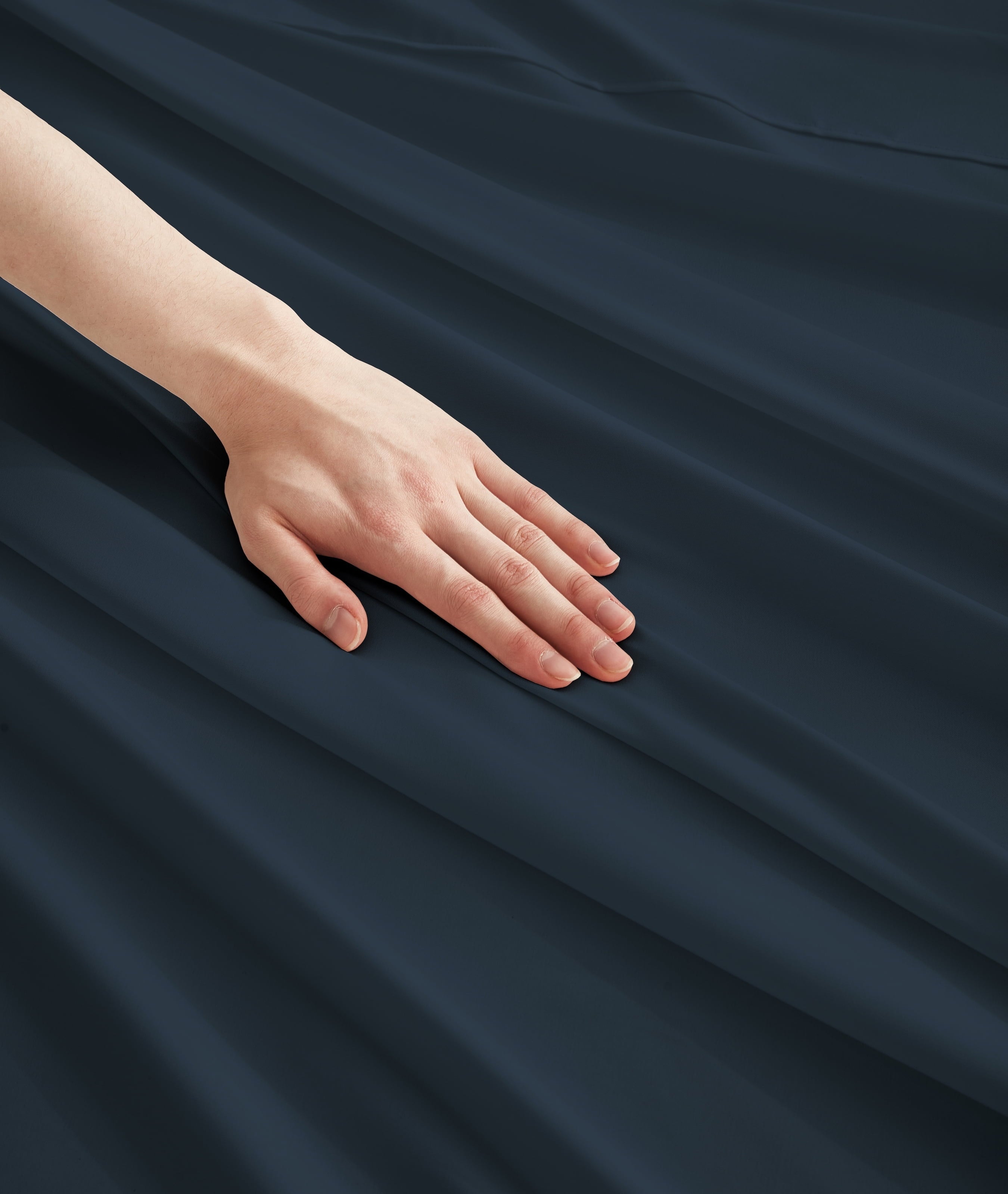 Wrinkle-Resistant 3-Piece Twin Sheet Set, Ultra-Soft 800 Thread Count Microfiber, Deep Pocket, Twin, Blue Indigo - Cooling Hotel Quality Bedding Sheets and Pillowcases Detail